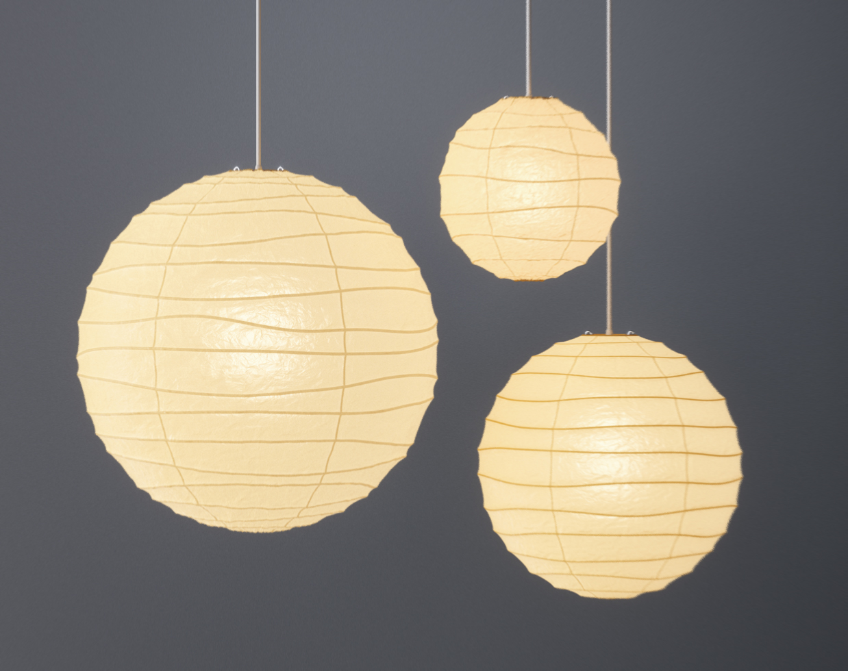Noguchi Ceiling Lamp 30D/37D/45D/55D by Akari Pendant Lamps
