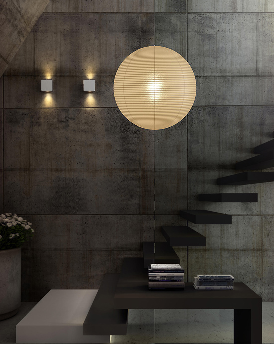 Noguchi Lamps 75A Ceiling by Akari Pendant Lamps